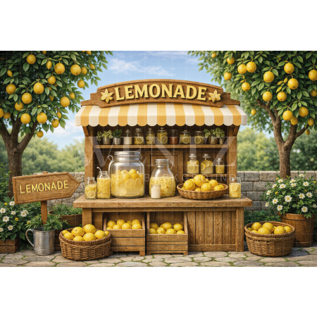 Fabric Photography Background Children's Lemon Stand / Backdrop 8328