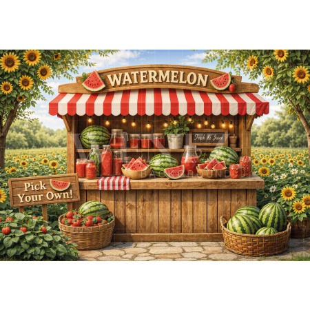 Fabric Photography Background Children's Watermelons Stand / Backdrop 8330