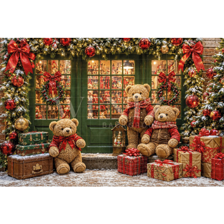 Fabric Photography Background Christmas Store / Backdrop 8445