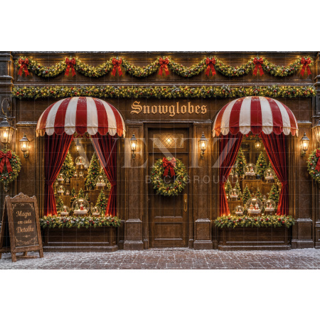 Fabric Photography Background Christmas Shop / Backdrop 8479