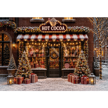 Fabric Photography Background Christmas Shop / Backdrop 8486