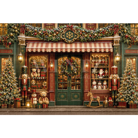 Fabric Photography Background Christmas Store / Backdrop 8837