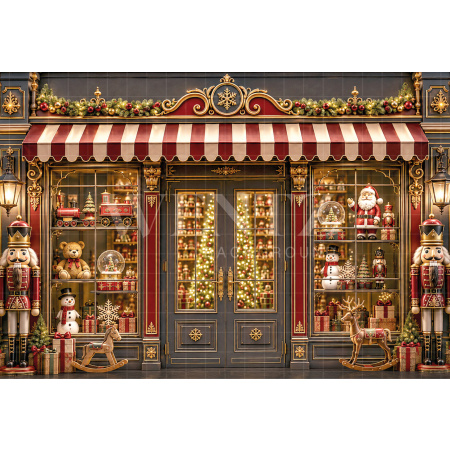 Fabric Photography Background Christmas Store / Backdrop 8838