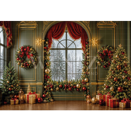 Fabric Photography Background Christmas / Backdrop 8517
