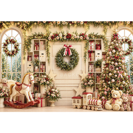 Fabric Photography Background Christmas / Backdrop 8867