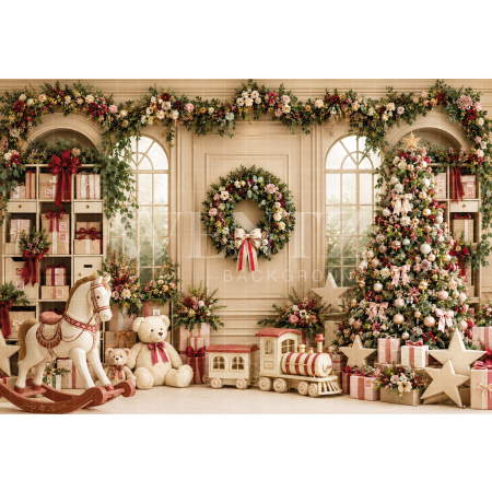 Fabric Photography Background Christmas / Backdrop 8872