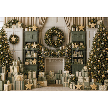 Fabric Photography Background Christmas / Backdrop 8880