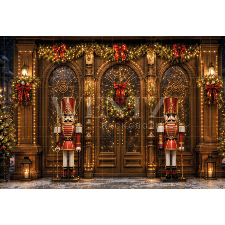 Fabric Photography Background Christmas Nutcracker / Backdrop 8499