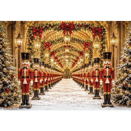 Fabric Photography Background Christmas Nutcracker / Backdrop 8512