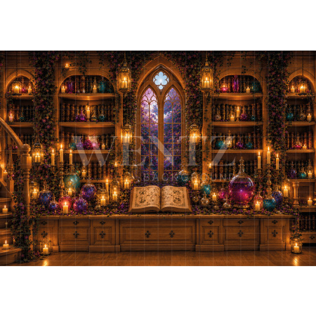 Fabric Photography Background Witch's Room Halloween / Backdrop 8911