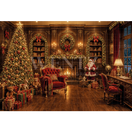 Fabric Photography Background Christmas Room / Backdrop 8469