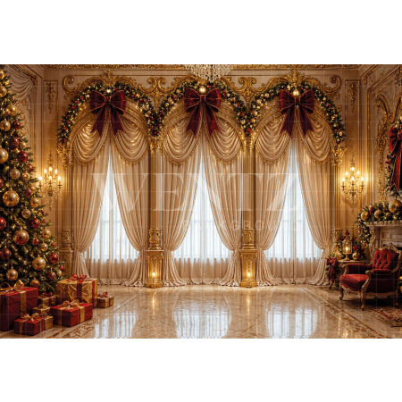 Fabric Photography Background Christmas Room / Backdrop 8471