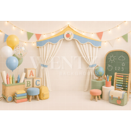 Fabric Photography Background ABC Cake Smash / Backdrop 8788