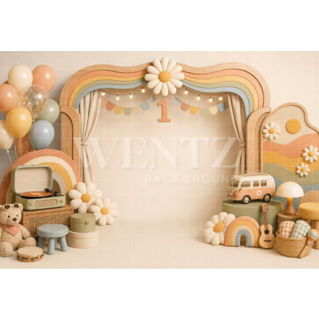 Fabric Photography Background Rainbow Cake Smash / Backdrop 8796
