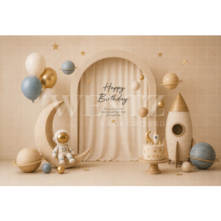 Fabric Photography Background Astronaut Cake Smash / Backdrop 8696