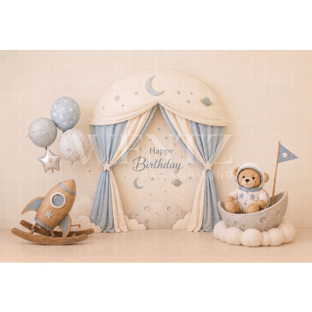 Fabric Photography Background Astronaut Cake Smash / Backdrop 8756