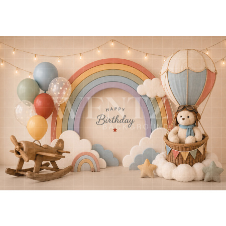 Fabric Photography Background Aviator Cake Smash / Backdrop 8749