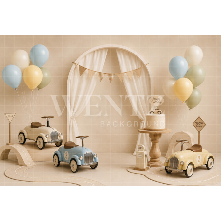 Fabric Photography Background Cars Cake Smash / Backdrop 8694