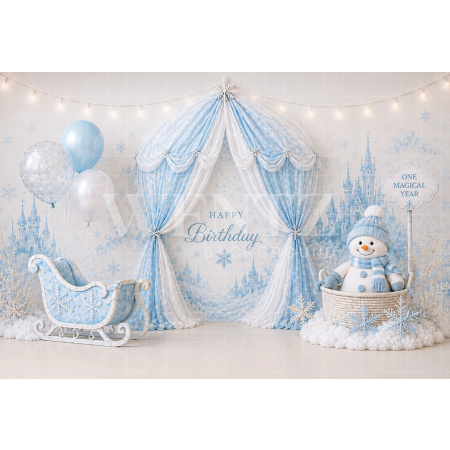 Fabric Photography Background Ice Castle Cake Smash / Backdrop 8764