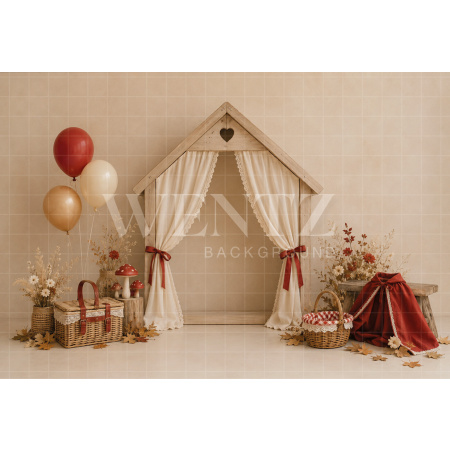 Fabric Photography Background Little Red Riding Hood Cake Smash / Backdrop 8688