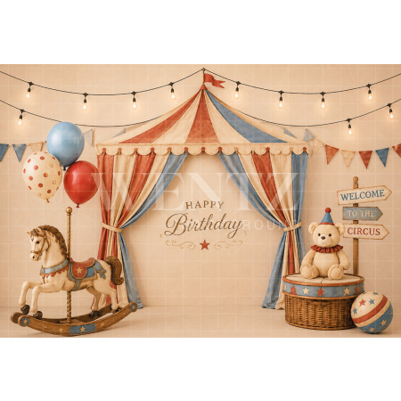 Fabric Photography Background Circus Cake Smash / Backdrop 8746