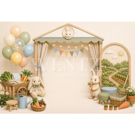 Fabric Photography Background Rabbits Cake Smash / Backdrop 8793