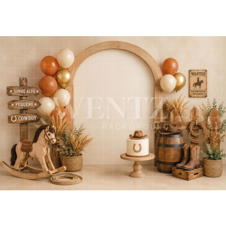 Fabric Photography Background Cowboy Cake Smash / Backdrop 8701