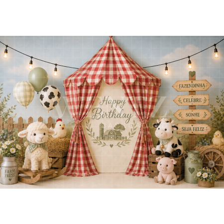 Fabric Photography Background Little Farm Cake Smash / Backdrop 8722