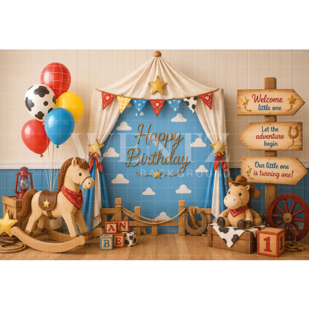 Fabric Photography Background Little Farm Cake Smash / Backdrop 8726