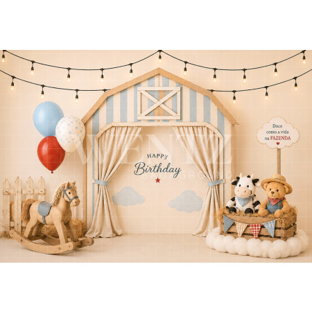 Fabric Photography Background Little Farm Cake Smash / Backdrop 8745