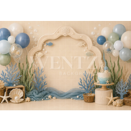 Fabric Photography Background Ocean Floor Cake Smash / Backdrop 8703