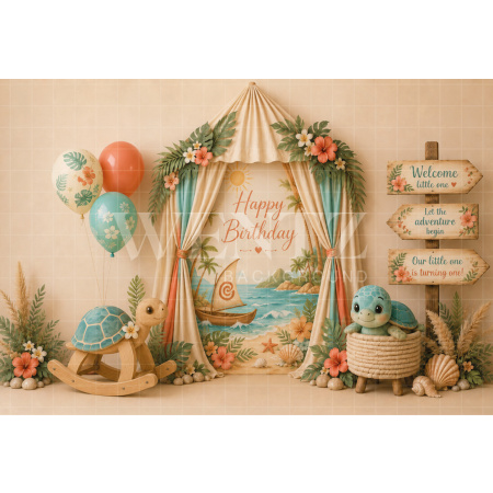 Fabric Photography Background Ocean Floor Cake Smash / Backdrop 8725