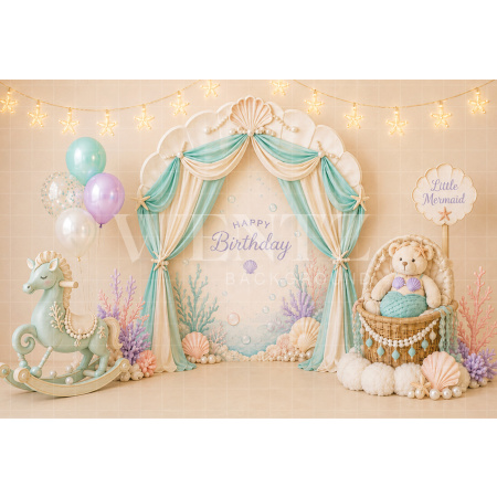 Fabric Photography Background Ocean Floor Cake Smash / Backdrop 8753