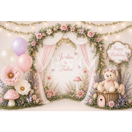 Fabric Photography Background Fairy Garden Cake Smash / Backdrop 8763