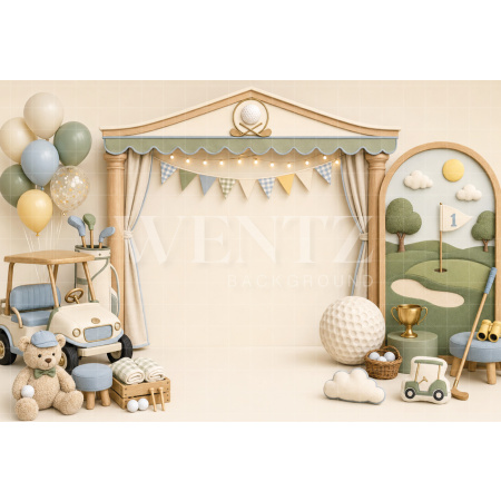 Fabric Photography Background Golfer Cake Smash / Backdrop 8794