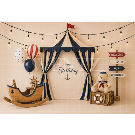 Fabric Photography Background Sailor Cake Smash / Backdrop 8672