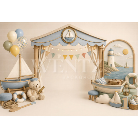 Fabric Photography Background Sailor Cake Smash / Backdrop 8795