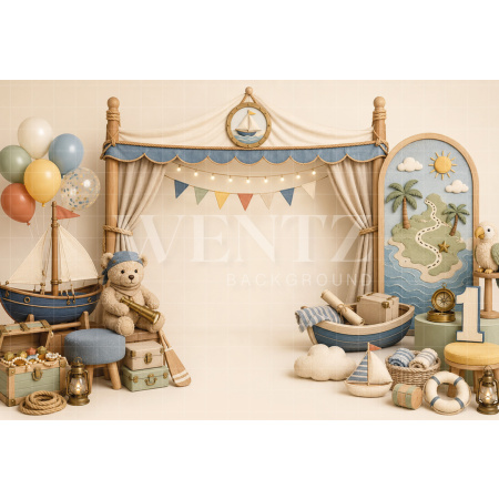 Fabric Photography Background Sailor Cake Smash / Backdrop 8801