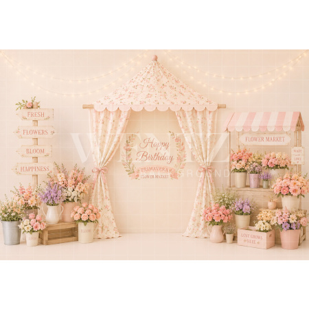 Fabric Photography Background Flower Market Cake Smash / Backdrop 8814