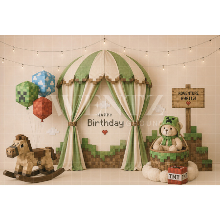 Fabric Photography Background World of Blocks Cake Smash / Backdrop 8772