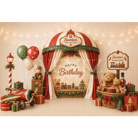 Fabric Photography Background Christmas Cake Smash / Backdrop 8823