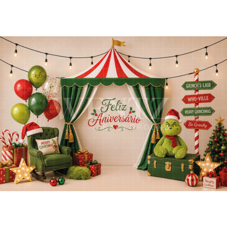 Fabric Photography Background Christmas Cake Smash / Backdrop 8825