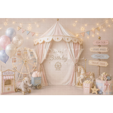 Fabric Photography Background Amusement Park Cake Smash / Backdrop 8785