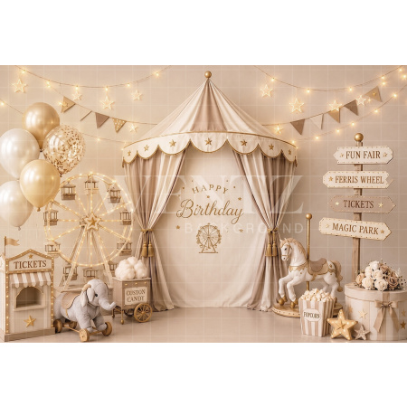 Fabric Photography Background Amusement Park Cake Smash / Backdrop 8786
