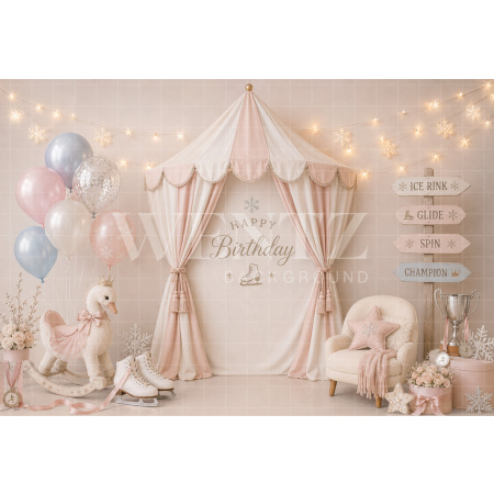 Fabric Photography Background Skating Cake Smash / Backdrop 8784
