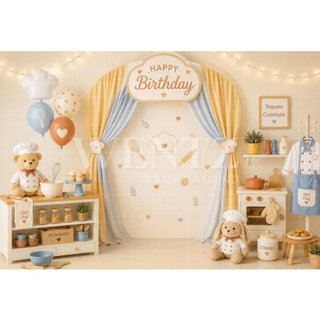 Fabric Photography Background Little Chef Cake Smash / Backdrop 8817