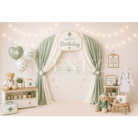 Fabric Photography Background Little Doctor Cake Smash / Backdrop 8819