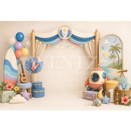 Fabric Photography Background Beach Cake Smash / Backdrop 8805