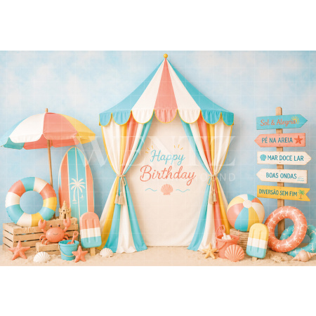Fabric Photography Background Beach Cake Smash / Backdrop 8813