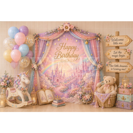 Fabric Photography Background Princess Cake Smash / Backdrop 8728